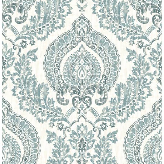 NuWallpaper Kensington Damask Blue Peel & Stick Wallpaper